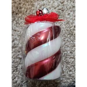 New Candy Cane Looking Candle with Bells.